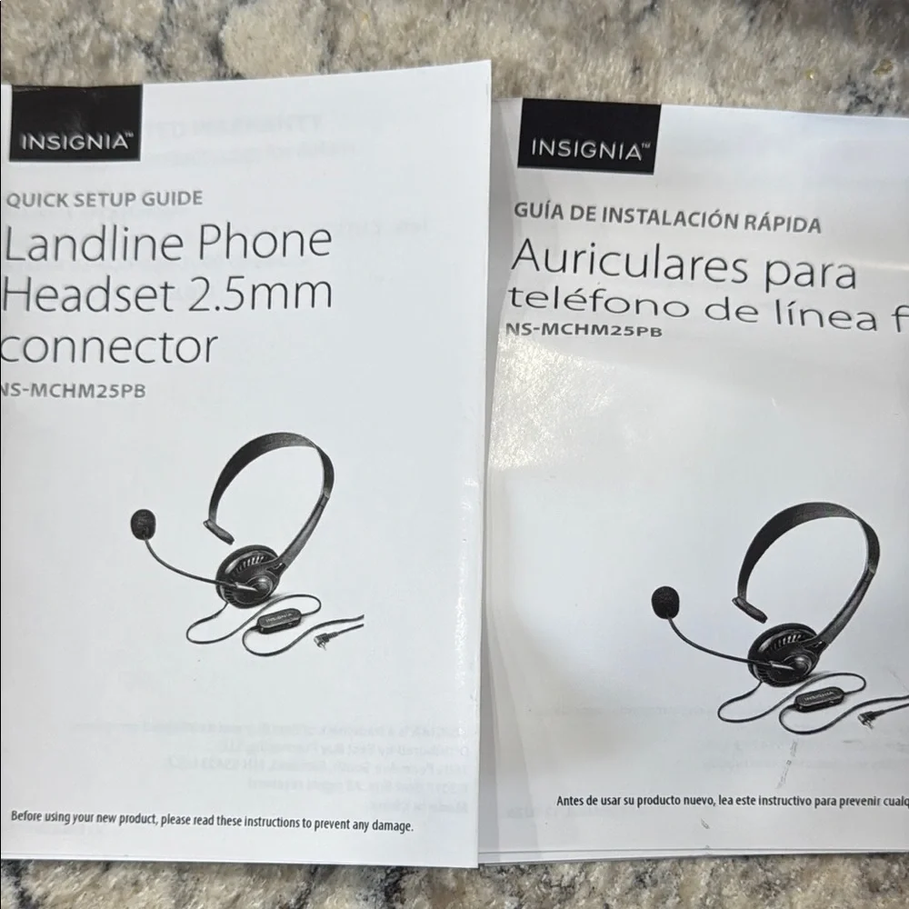 Insignia Black Landline Phone Headset, NEW - Never used
